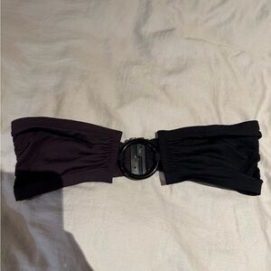 Black and Dark Purple Bandeau Top